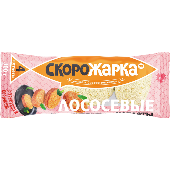 "SKOROJARKA" cutlets from salmon fish by-products